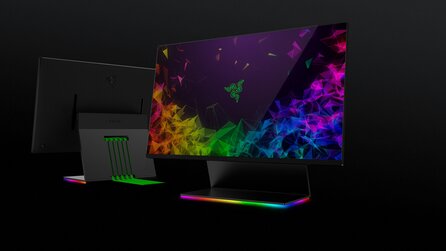 Gaming-Monitor von Razer - Raptor mit ungewöhnlichem Standfuß und RGB-Beleuchtung