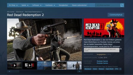 Steam-Release von Red Dead 2 - Reviews nur ausgeglichen, negative Bewertungen wegen technischer Probleme