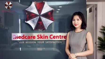 Resident Evil - Hautklinik trifft unglückliche Wahl für Firmenlogo