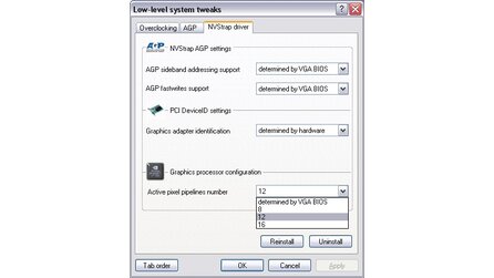 RivaTuner - Pipelines einer GF 6800 freischalten
