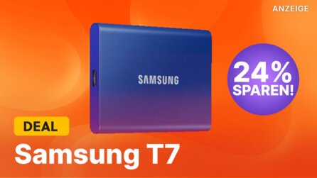 Teaserbild für Samsung T7: Spart und holt euch einen ganzen Terabyte tragbaren Speicherplatz!