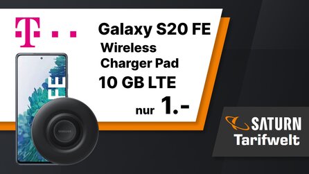 Saturn: Galaxy S20 FE + Charger Pad mit 10 GB Datenvolumen im Telekomnetz sichern [Anzeige]