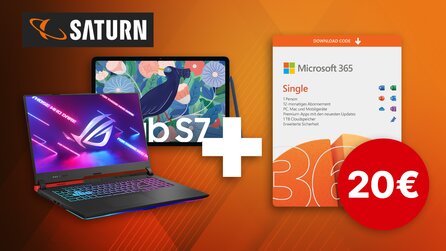 Microsoft 365 für 20€ beim Kauf eines Laptops, PCs oder Tablets bei Saturn [Anzeige]