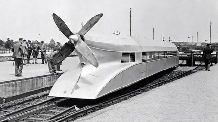 Ein deutscher Ingenieur baute 1931 einen Zug mit riesigem Flugzeugpropeller – er brach einen Weltrekord und scheiterte genau an seiner besten Idee