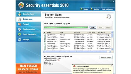 Gefälschte Security-Essentials - Security Essentials 2010 mit Trojaner