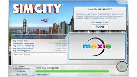 SimCity - Probleme beim US-Start: Stundenlange Server-Wartezeiten
