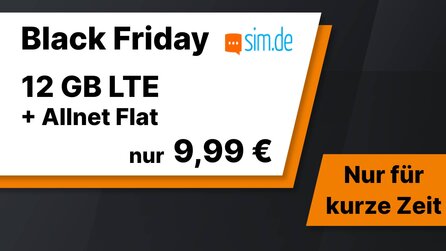 Black Friday: 12 GB Datenvolumen + Flat für nur 9,99 Euro mtl. [Anzeige]