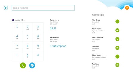 Skype für Windows 8 - Screenshots der offiziellen Version
