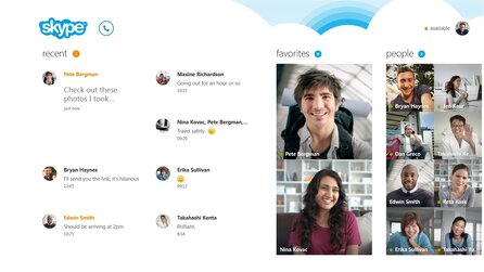 Skype für Windows 8 - Screenshots der offiziellen Version