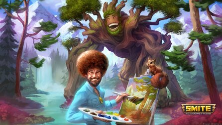 Smite - »The Joy of Ganking«: Bob-Ross-Skin für das Götter-MOBA veröffentlicht