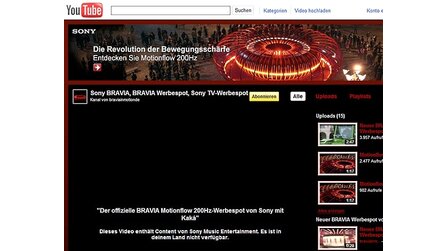 YouTube - Sony sperrt sich wegen Copyright selbst