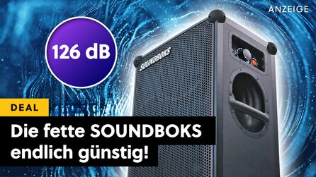 Das lauteste Angebot der MwSt.-Aktion! Die mächtige SOUNDBOKS ballert euch bis zu 40 Stunden lang die Ohren voll