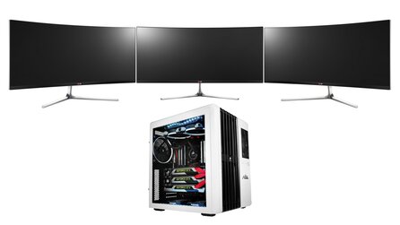 Spielen in 10K - Extrem-PC mit drei GTX 980 und drei Ultrawide-Curved-TFTs ausprobiert