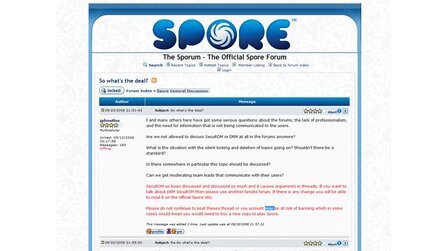 Spore - Moderator drohte User mit Spiel-Sperre
