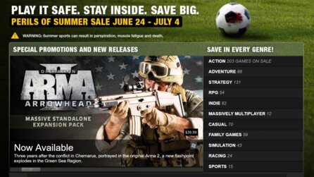 »Sport ist gefährlich und sollte vermieden werden« - Steam Sales vor 16 Jahren waren anders wild!