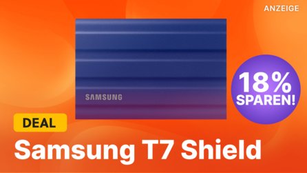 Externe Festplatte: Mit der T7 Shield schleppt ihr 2 TB besonders sicher und günstig mit euch rum!