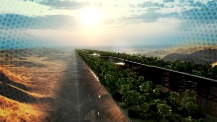 Beton-Rückgrat im Wüstensand: Neue Luftbilder von The Line zeigen, wie es um Saudi-Arabiens Mega-Stadt steht
