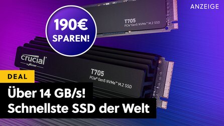 Neue SSD der Superlative endlich günstiger! Über 14 Gigabyte pro Sekunde schnell und bis zu 4 TB groß – Die Crucial T705