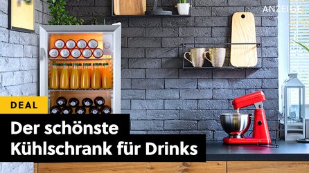 Der schönste Mini-Kühlschrank mit Glastür für kalte Getränke ist die beste Ergänzung für Küche, Wohnzimmer + Balkon