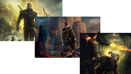The Witcher 2 - HD-Wallpaper mit Geralt, Triss und Iorweth
