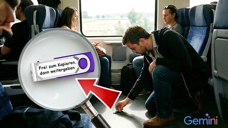 Ein Mann findet einen USB-Stick mit der Aufschrift »Frei zum Kopieren, dann weitergeben« im Zug – und er sieht tatsächlich nach, was darauf ist [Best of GameStar]