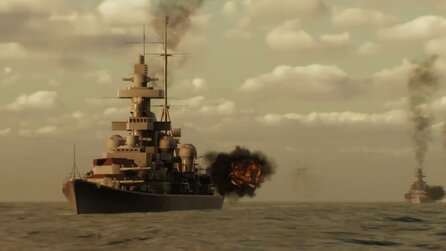 Teaserbild für In Battleship Command navigiert ihr bald das mächtige Schlachtschiff Scharnhorst durch authentische WW2-Einsätze
