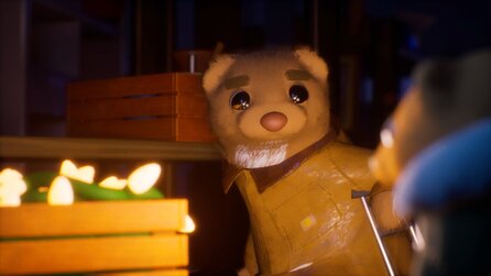 In Light Up The Town verbreitet ihr als flauschiges Frettchen Weihnachtsstimmung