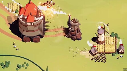 Wir gehen in unserer allerersten Runde Wanderburg schon nach 4 Minuten in Flammen auf - trotzdem wandert das Ding direkt auf die Steam-Wishlist!