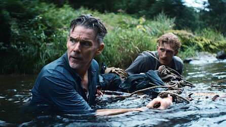 »Das sieht nach einem Klassiker aus« - Im neuen Survival-Thriller The Weight macht Ethan Hawke einen Deal mit Russell Crowe und muss sich durch die Wildnis schlagen