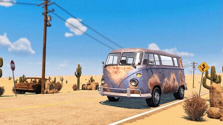 Nomad Drive: Im Survivalspiel fahren wir mit einem Wohnmobil durch die Wüste und machen es uns darin gemütlich