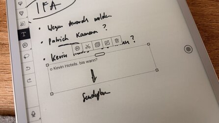 Handschriftliche Notizen lassen sich leicht verschieben oder umwandeln.