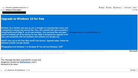 Windows 10 - Betrüger verschicken »Upgrade-E-Mails« mit Schadsoftware