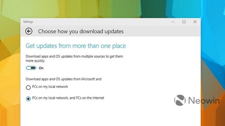 Windows 10 - Updates auf Wunsch auch schneller über P2P