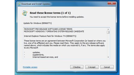 Windows 7 E - Internet Explorer 8 als Update