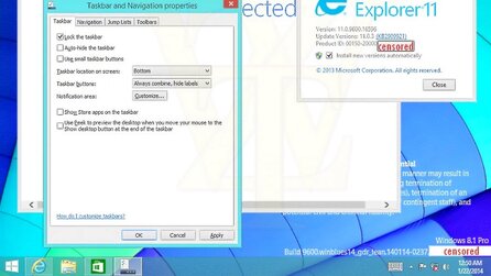 Windows 8.1 - Screenshots zeigen Kachel-Apps auf der Taskleiste