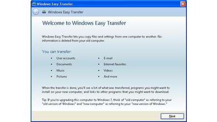 Windows 7: Umstieg leicht gemacht - Benutzerdaten mitnehmen