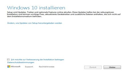Windows 10: Installations-Routine