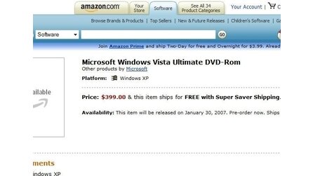 Windows Vista - Amazon nennt Preise und Termin