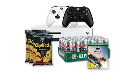 Xbox One-Bundle inkl. Bier und Chips für 310€ - Konsolen-Deals bei Saturn und Amazon