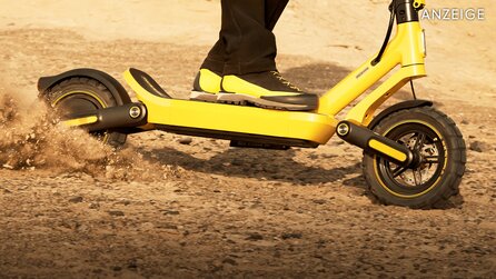 Knallgelb mit riesigen Offroad-Reifen – der neue Xiaomi E-Scooter sieht neben anderen Rollern aus wie ein Monstertruck