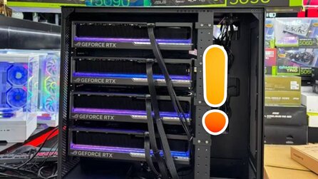 Außer den Grafikkarten ist kaum etwas zu erkennen: Nutzer zeigt PC mit gleich vier RTX 5090, aber sicher nicht für Gaming