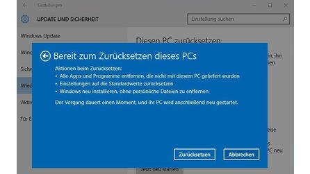 Windows 10 zurücksetzen - PC startet