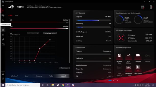 ASUS ROG Strix Notebook GSPC März 2021 Armoury Crate 2