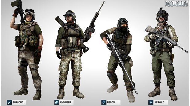 Battlefield 3Eine Übersicht der Verfügbaren Multiplayer-Klassen der USA