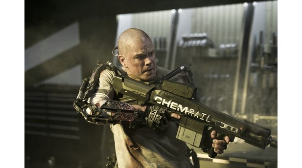 ElysiumMax (Matt Damon) ist sterbenskrank. Mit technischen Hilfsmitteln weiß er sich aber zu wehren.