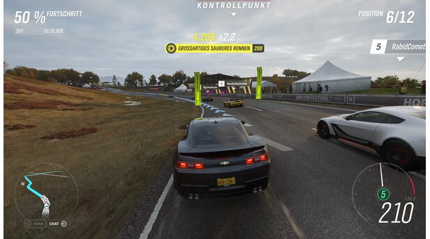 Forza Horizon 4Rennen wie dieses hier fahren wir standardmäßig gegen Drivatare. In der offenen Welt sind nun echte Spieler unterwegs.