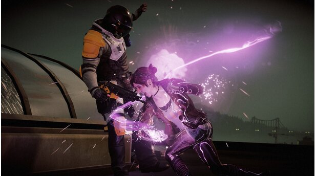 Infamous: First LightDie D.U.P.-Agenten lauern Fetch gerne mit Gewehren auf Dächern auf, haben der harten Rechten unserer Heldin aber nicht viel entgegenzusetzen.
