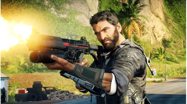 Just Cause 4Der Held der Just-Cause-Reihe, Rico Rodriguez, tritt auch im vierten Teil wieder als wild um sich ballernde Ein-Mann-Armee auf.