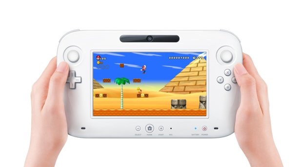 Wii-U-Controller (2012): Der resistive Touchscreen in der Mitte entsprach bei Erscheinen nicht mehr dem Stand der Technik. Das Streaming von Spielen auf den Controller-Bildschirm wird zudem nur von wenigen Titeln unterstützt.