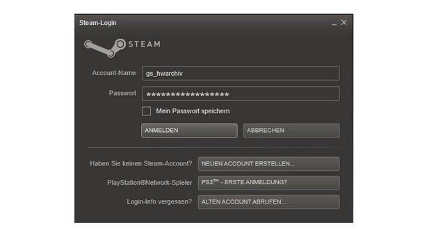 Für die Nutztung von Steams Family Sharing melden Sie sich zunächst mit Ihrem Account auf dem Rechner des ausleihenden Nutzers an. Beachten Sie, dass auch der Gastnutzer sich zuvor mindestens einmal auf dem System angemeldet haben muss.